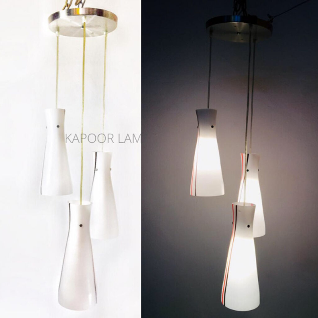 3 way frosted opal glass pendant light Kapoor Lamp Shades