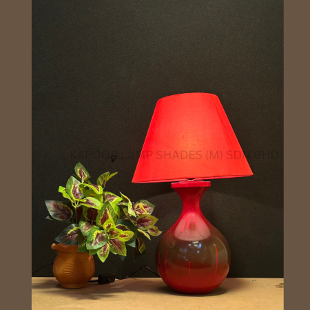 WOODEN TABLE LAMP WITH FABRIC LAMP SHADE