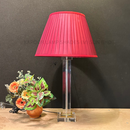 TABLE LAMP ACRYLIC WITH CUSTOM MADE LAMP SHADE