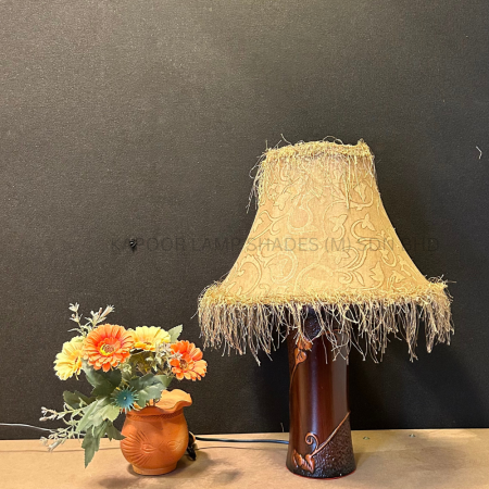 CERAMIC TABLE LAMP WITH CUSTOM MADE LAMP SHADE