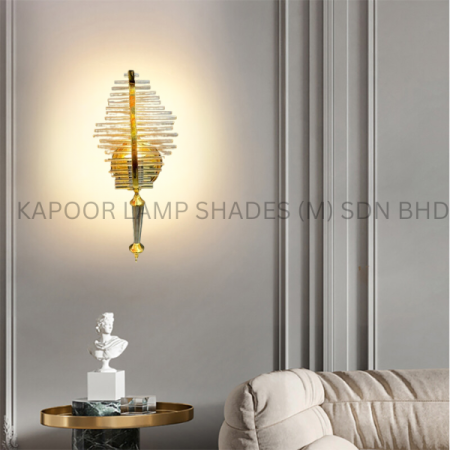 Polished Solid Brass With Elegant Glass Rods