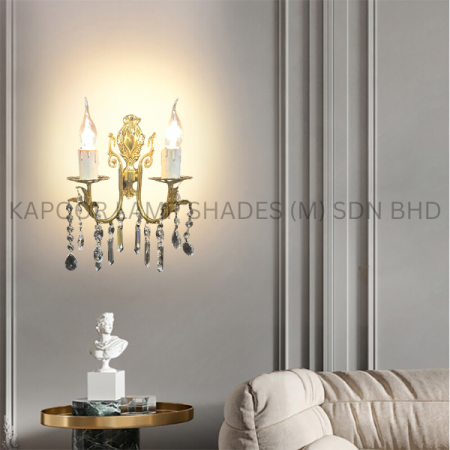 India Double Arm Wall Light With Crystal